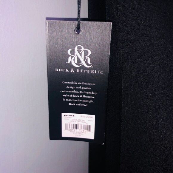 Vintage Y2K Rock and Republic Womens Dress Size L Black Studded Sleeveless Scoop - Picture 7 of 8